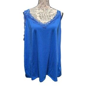 Faded Glory Women's Tank Top Lace Green Plus  3x Officecore Layers Y2K Travel